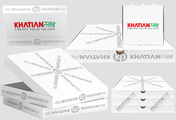 white color pizza takeaway box pitza takeout bundle pack blank piza case | khatian print