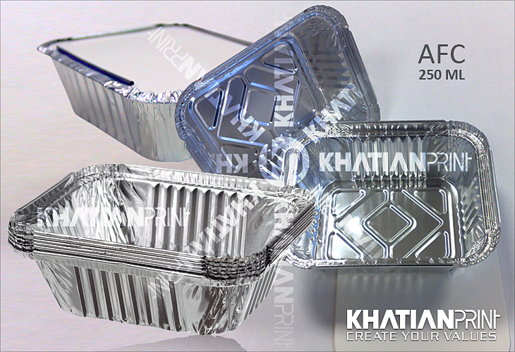 250 ml aluminium container aluminum alu foil small fast food box packs | khatian print