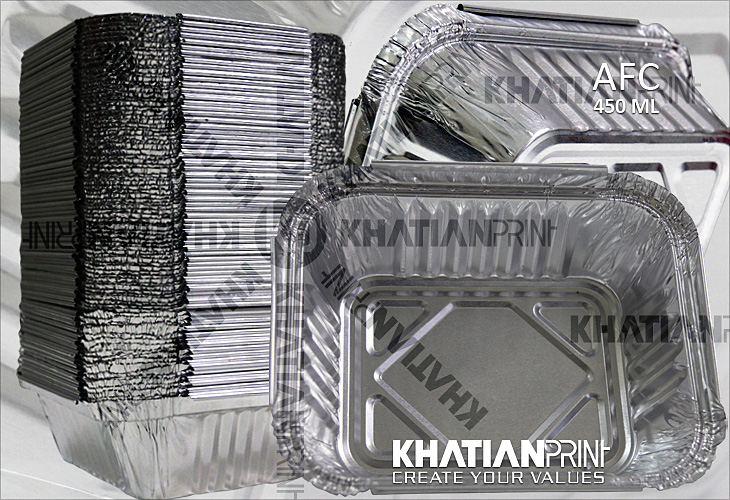 450 ml aluminium foil food container aluminum alu regular standard box | khatian print