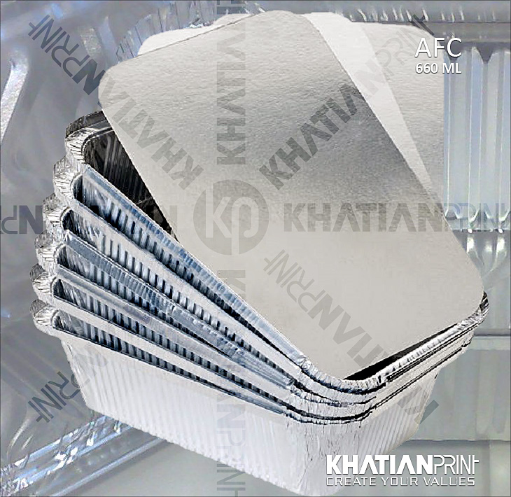 660 ml aluminium container box medium aluminum case alu foil pack | khatian print