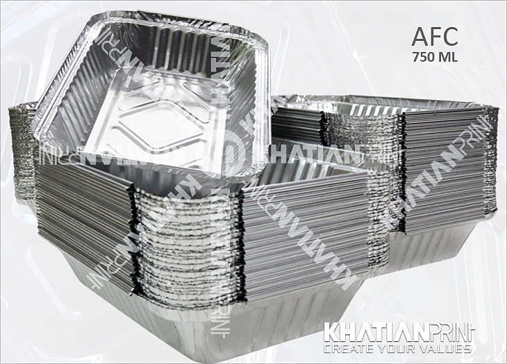 750 ml aluminium lunch container box aluminum alu foil banquet pack | khatian print