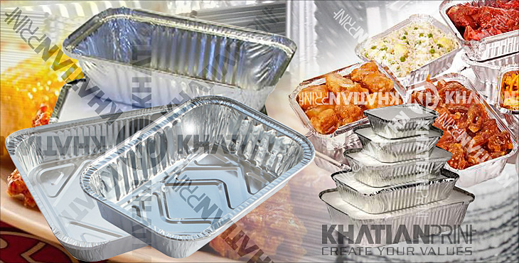aluminium foil container aluminum alu foils meal lunch snacks parcel box | khatian print
