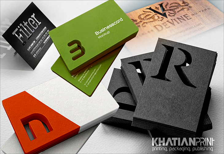 cut out business card cutting die-cut laser cut-out cutout visiting cards | Khatian Print