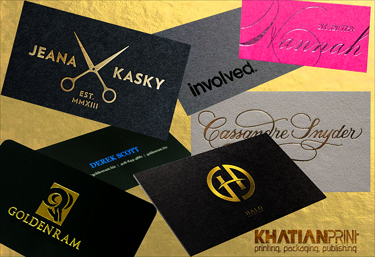 foil business card golden silver red green blue black foiled visiting cards | Khatian Print