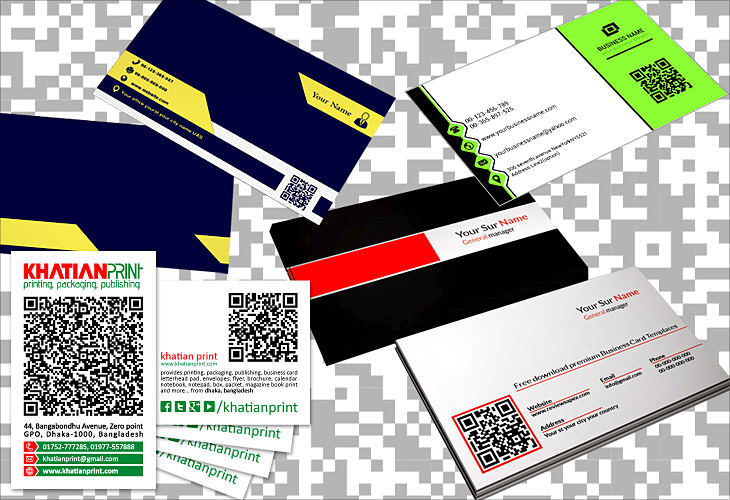 qr code business card barcode qrcode quick response codes visiting cards | Khatian Print