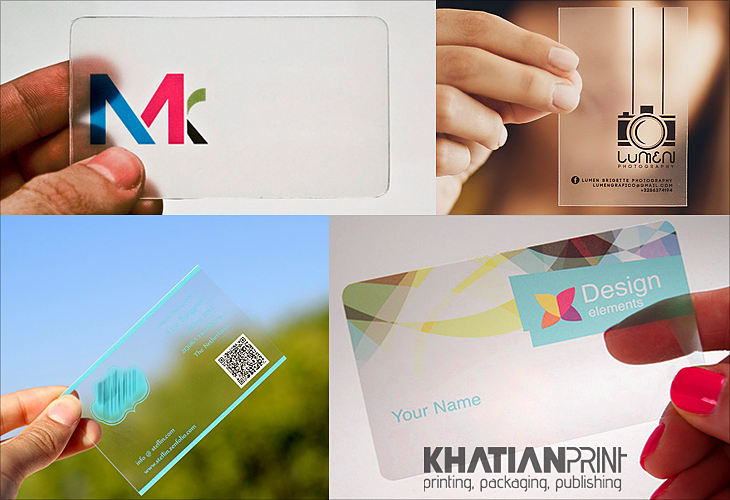 transparent business cards crystalline translucent crystal clear visiting card | Khatian Print