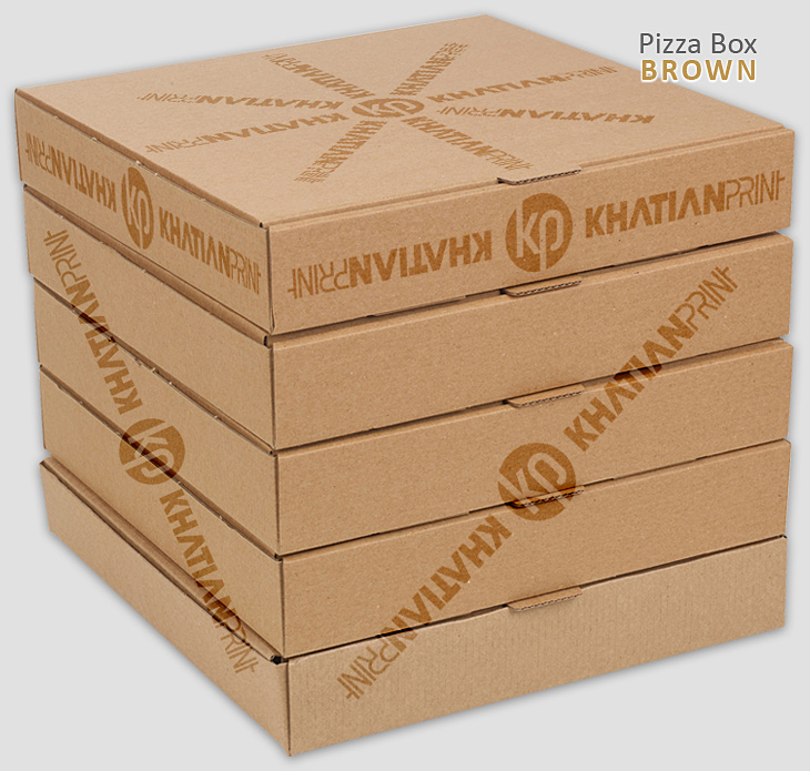 brown pizza boxes piza carton packets takeaway pitza parcel delivery pack | khatian print