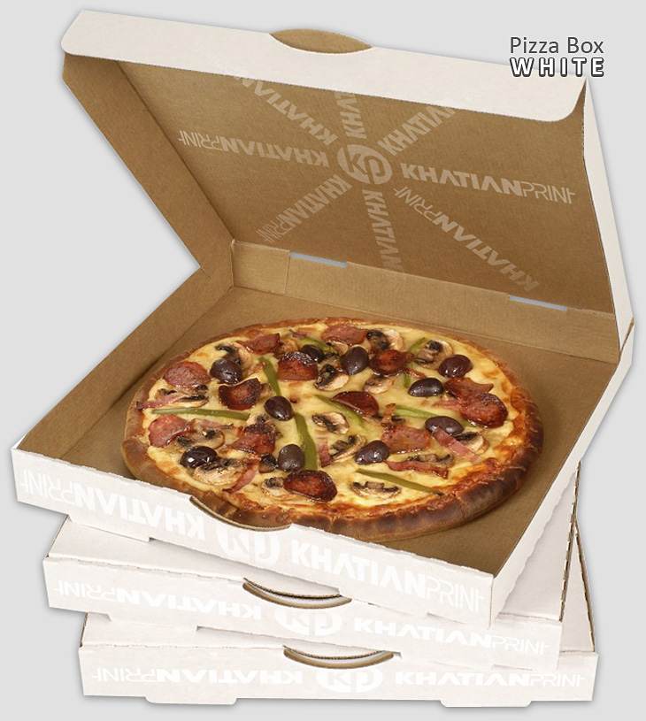 open brown pizza boxes unlock white piza packets clear pitza carrier packs | khatian print